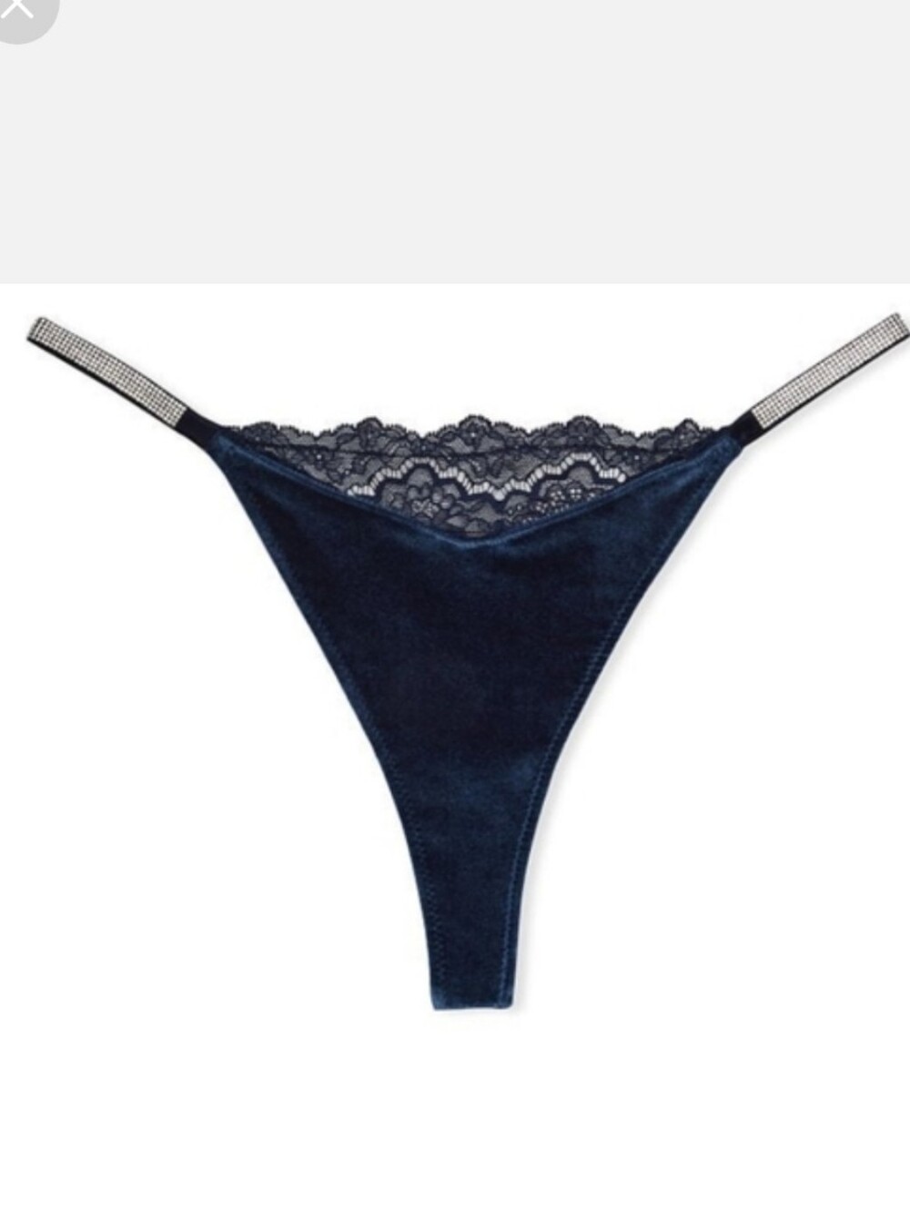 Victorias secret dream Angel's sexy velvet shine strap v-string panty LARGE